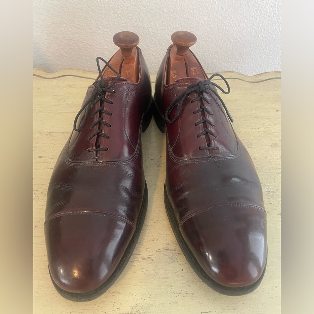 ALLEN EDMONDS Park Avenue Leather Cap Toe Oxford Dress Shoe in  Cordovan 11.5 C